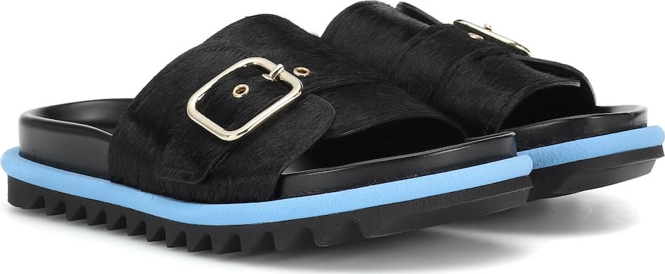 Dries Van Noten Calf hair-trimmed sandals