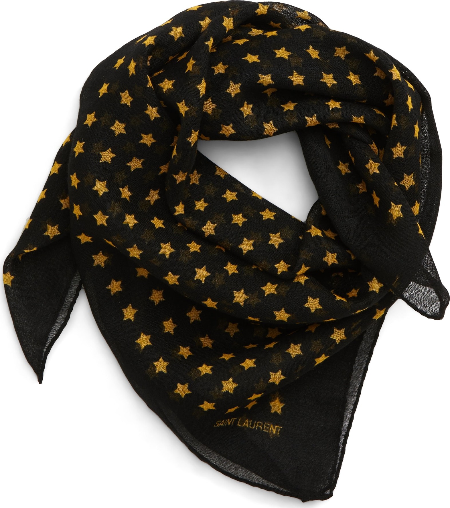 Saint Laurent Star Print Wool Scarf