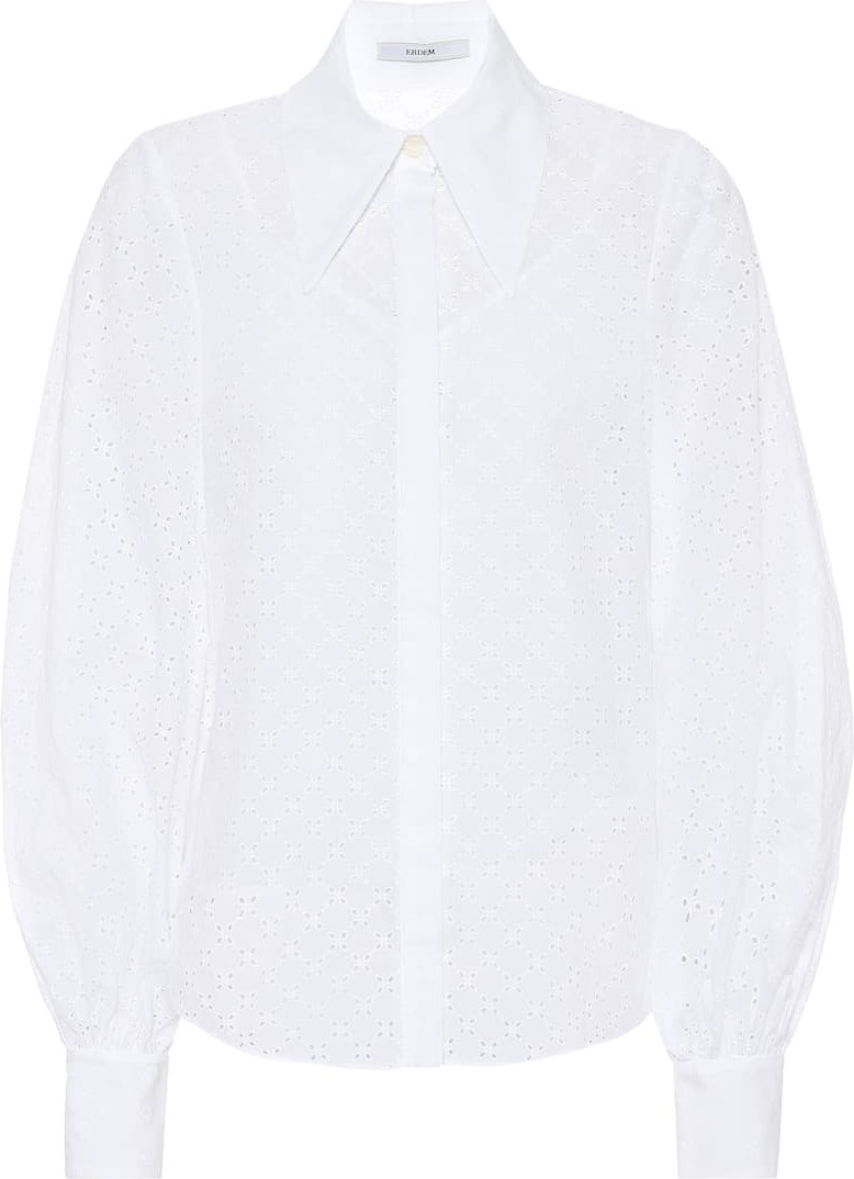 Erdem Eula broderie anglaise cotton shirt