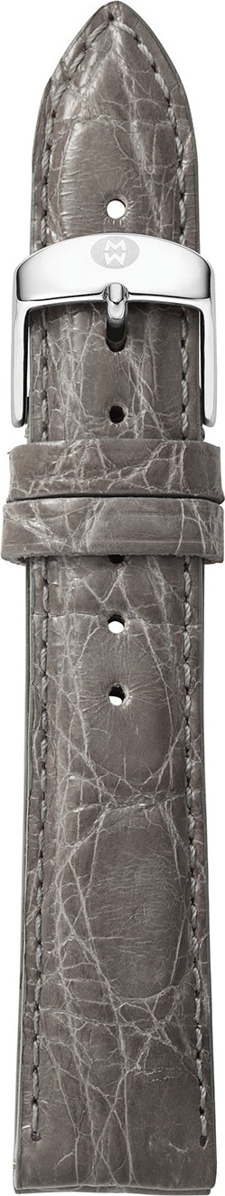 MICHELE 18mm Gray Crocodile Watch Strap