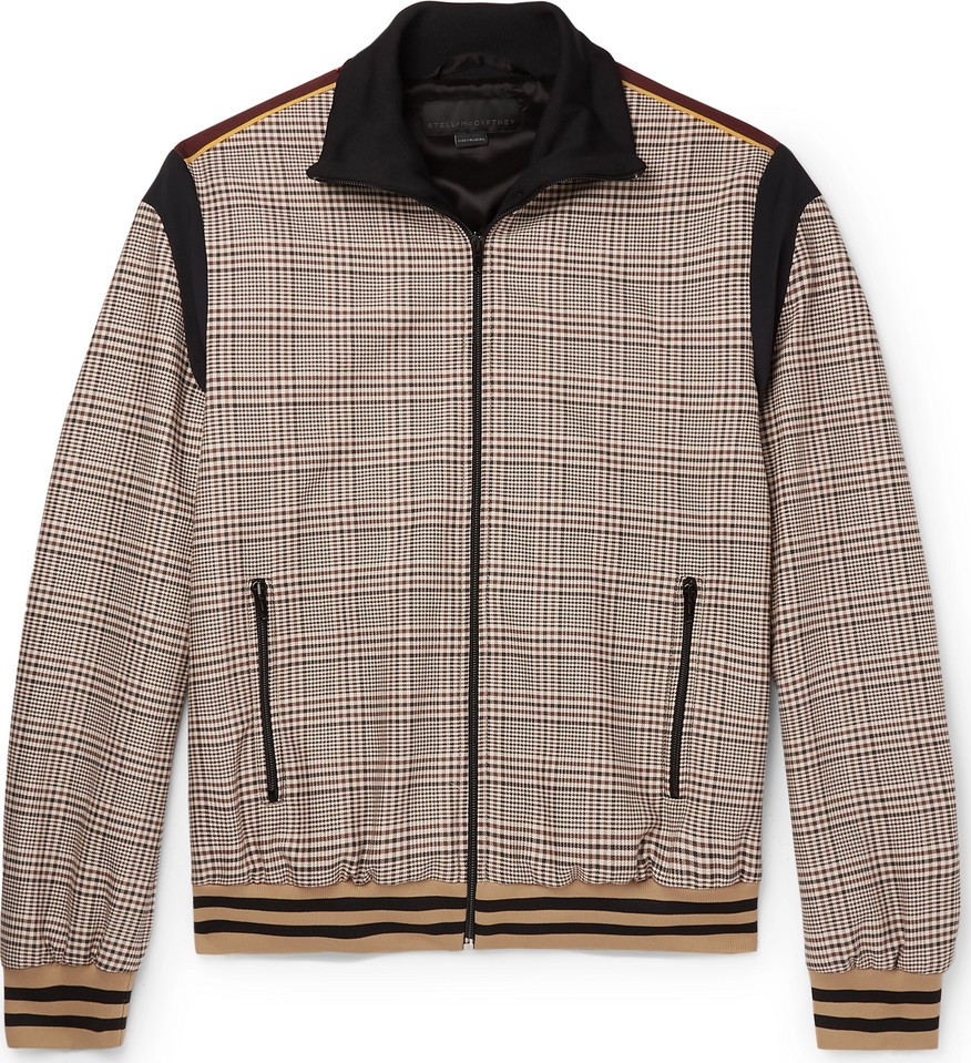 Stella McCartney Prince of Wales Checked Wool and Cotton-Blend Bomber Jacket