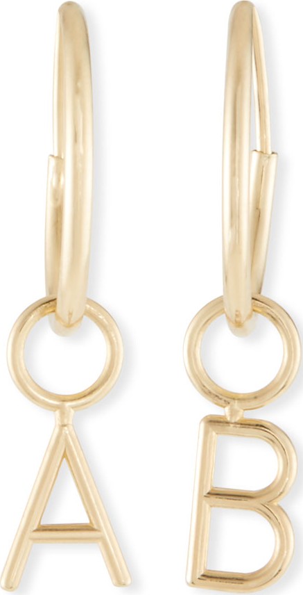 Sarah Chloe Mini Amelia Initial Hoop Drop Earring (Single)