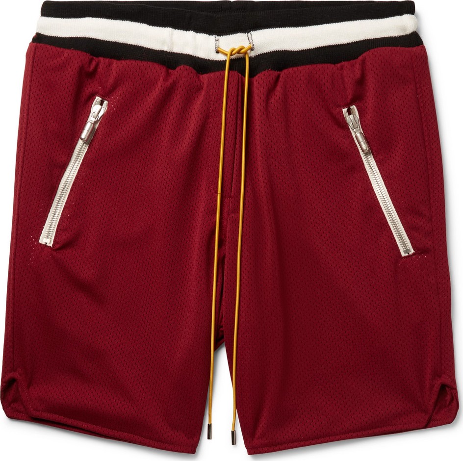 RHUDE Wide-Leg Nylon-Mesh Drawstring Shorts