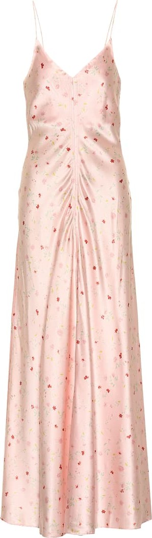Ganni Floral silk slip dress
