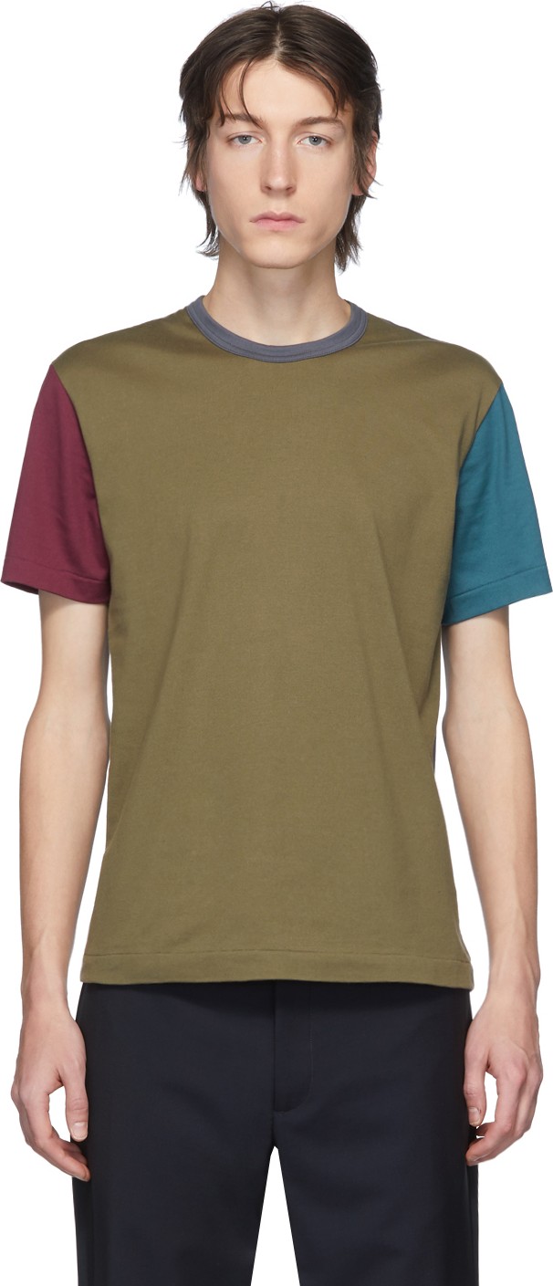 Comme des Garçons Homme Deux Multicolor Cotton Jersey T-Shirt
