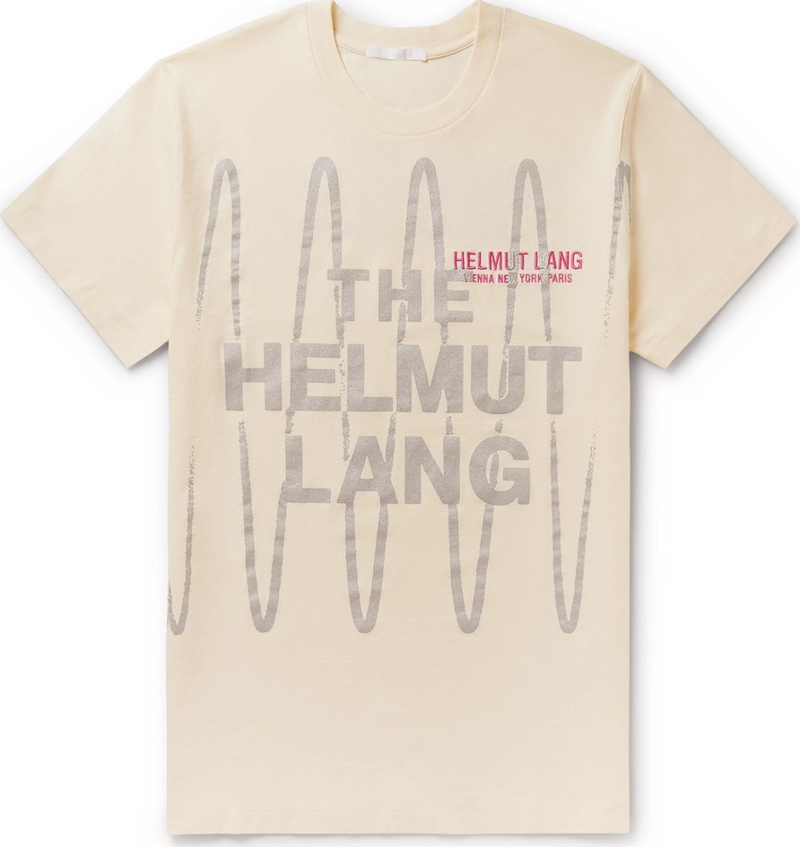 Helmut Lang + Pelvis Records Logo-Embroidered Printed Cotton-Jersey T-Shirt
