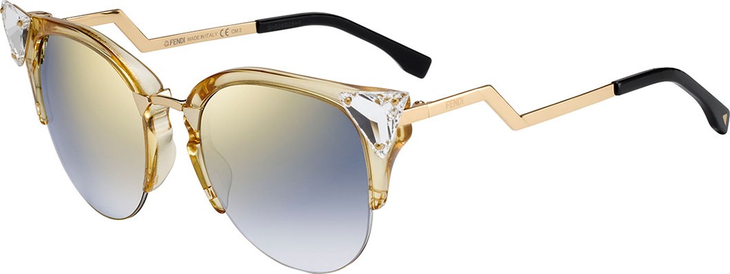Fendi Iridia Cat-Eye Crystal-Tip Sunglasses