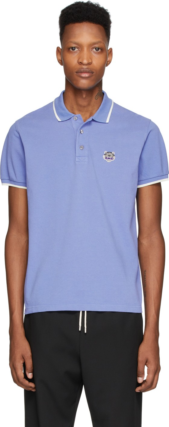 KENZO Purple Tiger Crest Polo