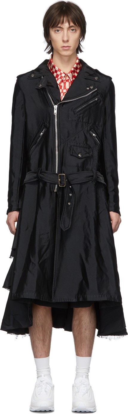 Comme Des Garçons Homme Plus Black Garment Treated Biker Coat
