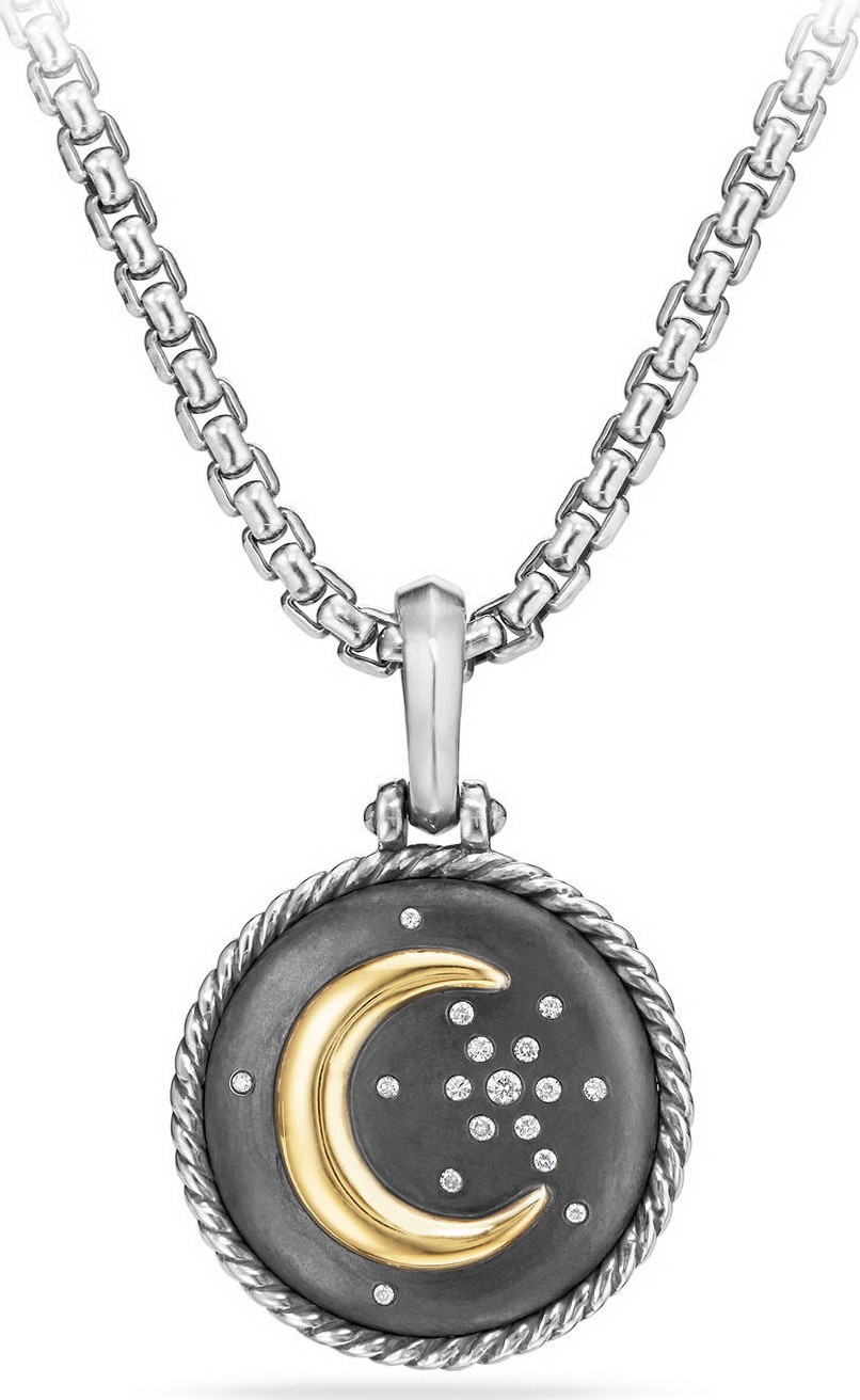 David Yurman Moon & Star Two-Tone Diamond Amulet