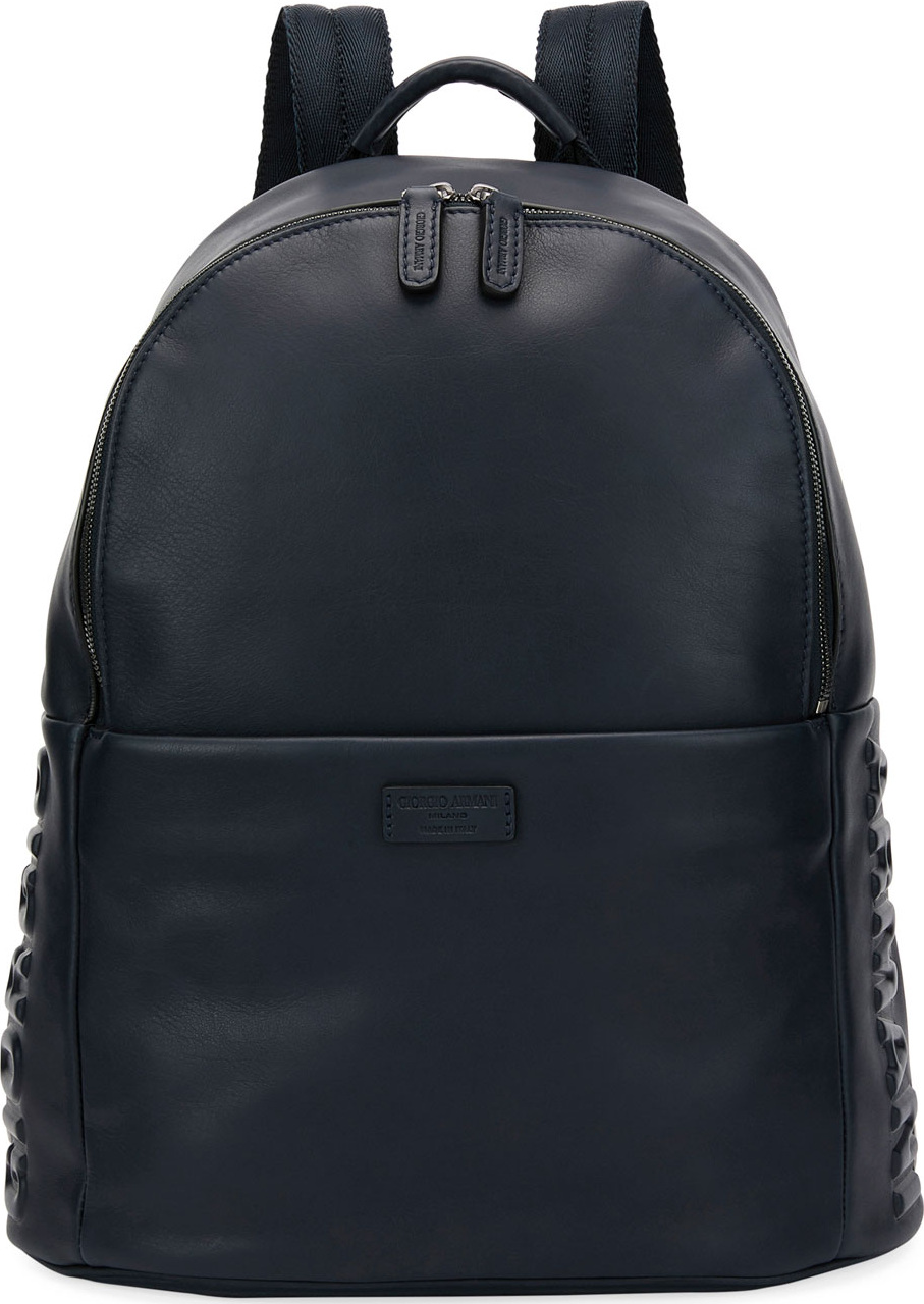 Giorgio Armani Armani Leather Backpack, Blue