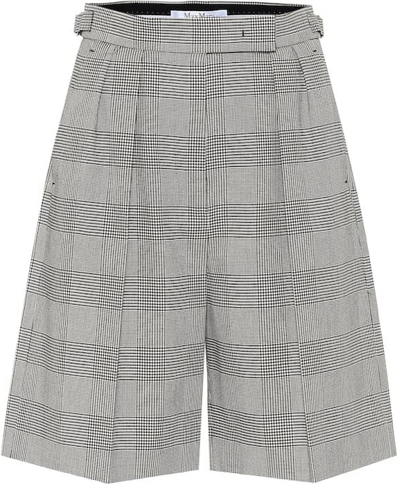 Max Mara Limone checked cotton shorts