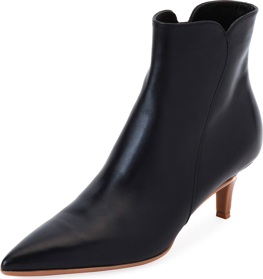 Gianvito Rossi Leather Pointed Zip Booties