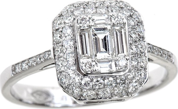 ZYDO Mosaic 18k White Gold Diamond Ring, 0.79tcw