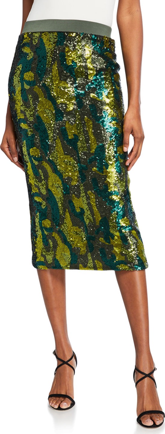 Le Superbe Liza Sequin Bodycon Midi Skirt