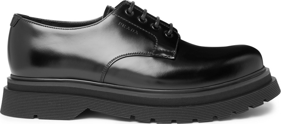 Prada Spazzolato Leather Derby Shoes