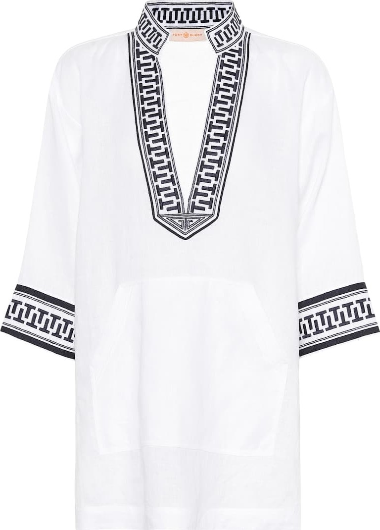Tory Burch Embroidered linen tunic