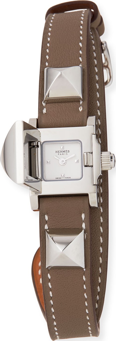 HERMÈS Médor, Stainless Steel & Leather Strap