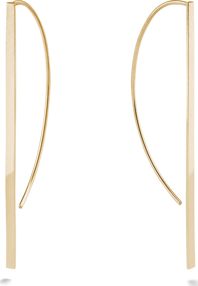Lana 14k Gold Flat P-Hoop Earrings