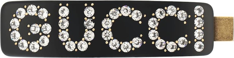 Gucci Embellished logo hair clip