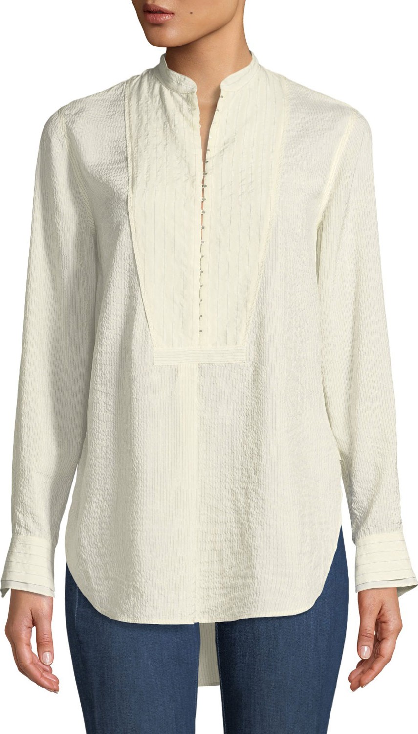 Rag & Bone Alfie Hook-Front Long-Sleeve Shirt