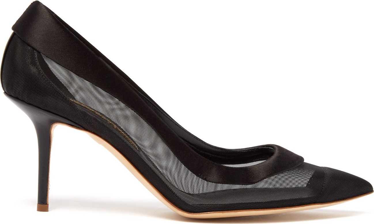 Rupert Sanderson Esme mesh and satin pumps