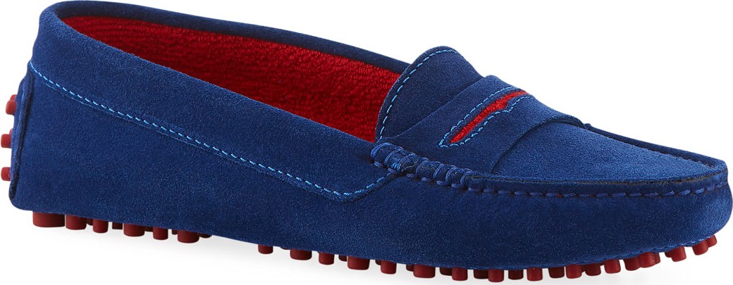 Manolo Blahnik Suede Flat Slip-On Drivers