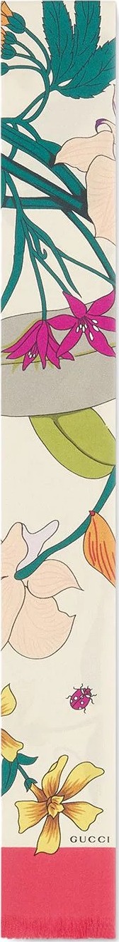 Gucci Silk neck bow with Flora Gothic print