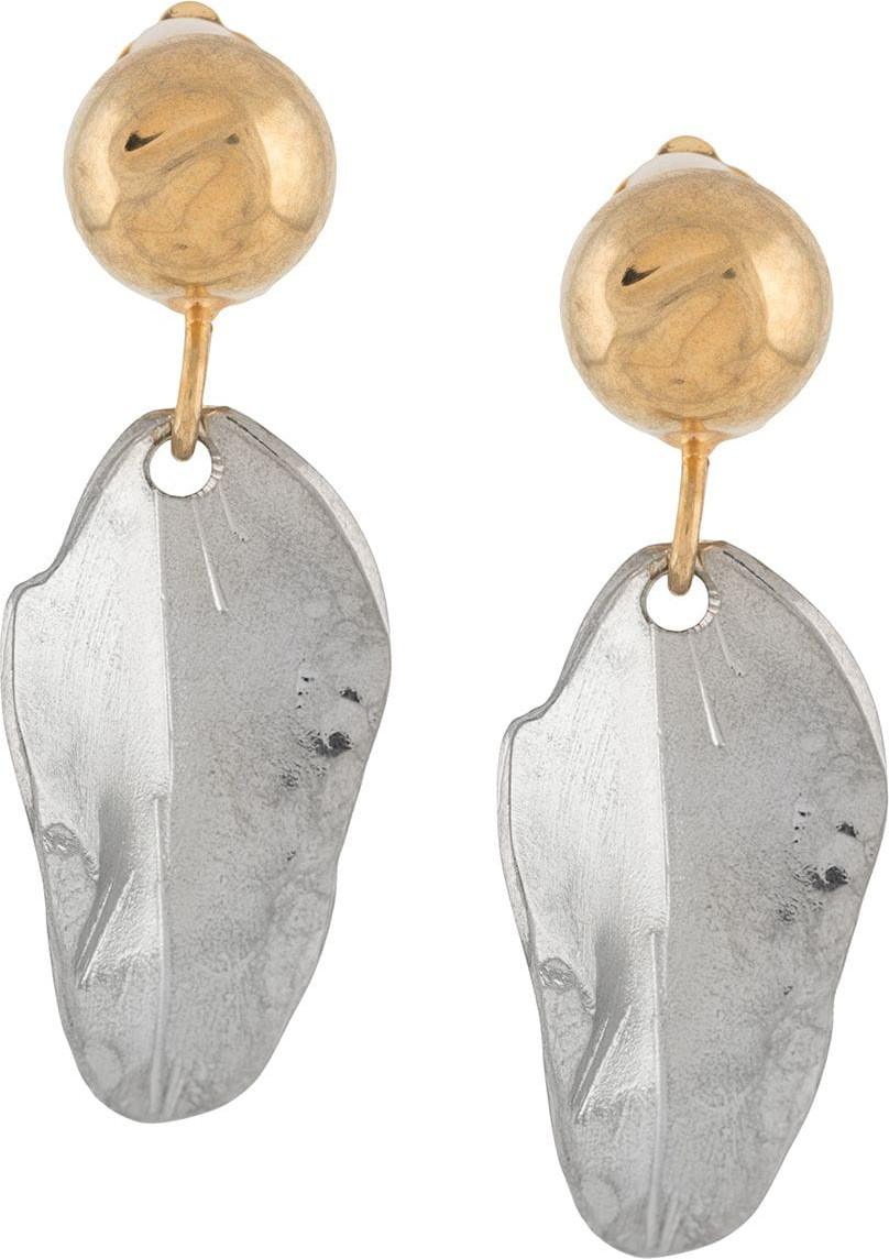 Marni - Leaf drop clip-on earrings