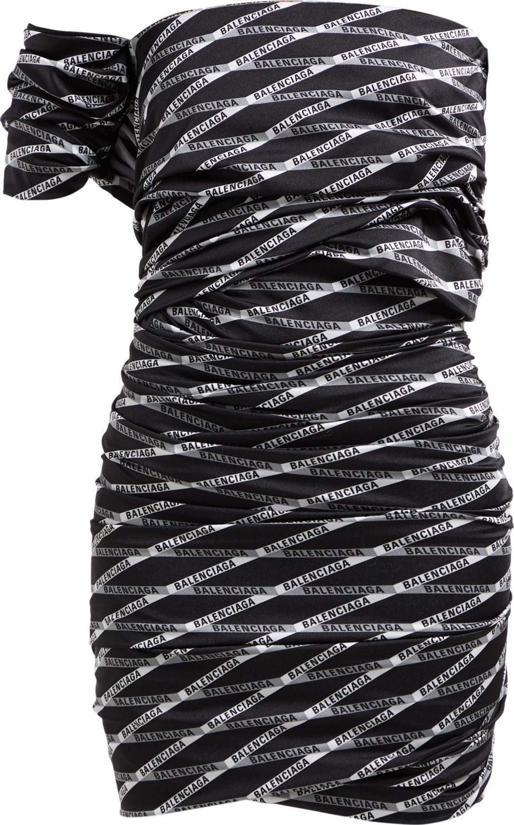 Balenciaga Logo-print off-the-shoulder dress