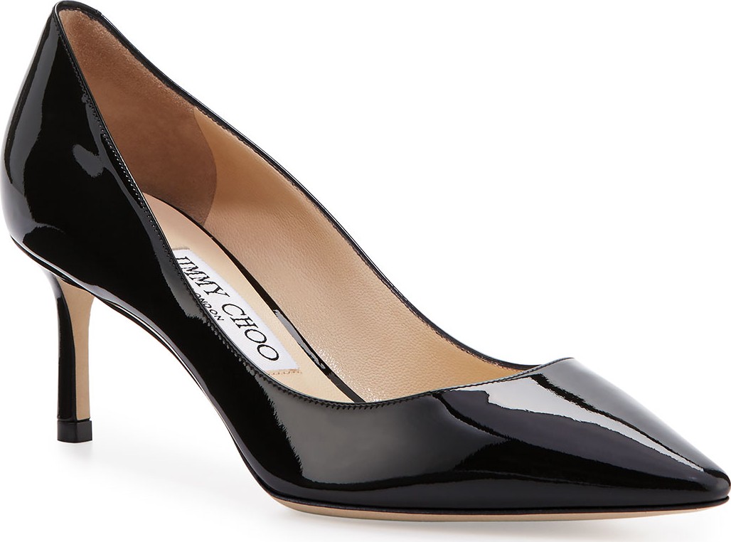 Jimmy Choo Romy 60mm Patent Pointed-Toe Pumps, Black