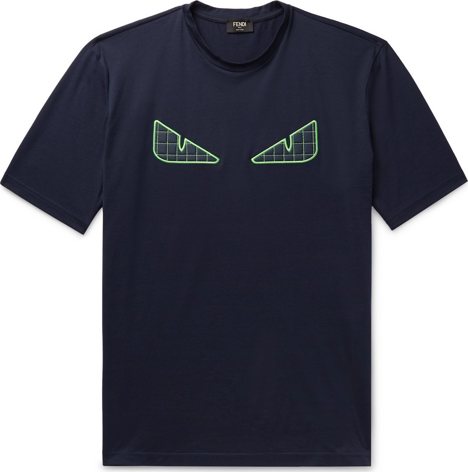 Fendi Appliquéd Cotton-Jersey T-Shirt