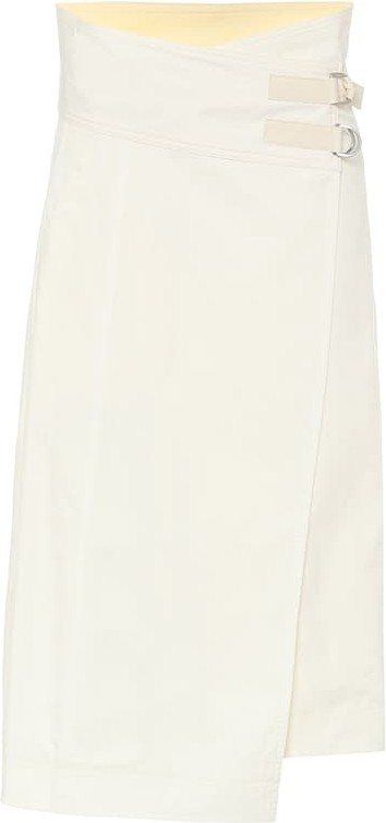 Jil Sander Asymmetric cotton midi wrap skirt