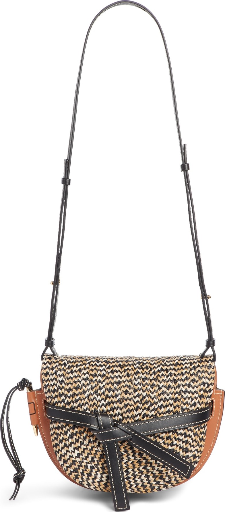 LOEWE Small Gate Raffia & Leather Crossbody Bag