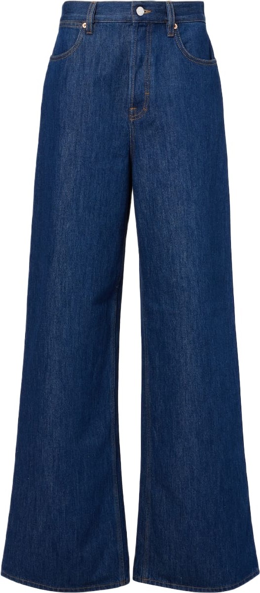 Gucci - Leather-trimmed wide-leg jeans Gucci - Leather-trimmed wide-leg jeans