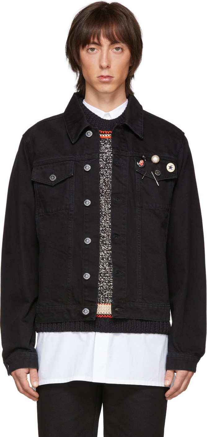 Raf Simons Black Denim Slim Fit Jacket