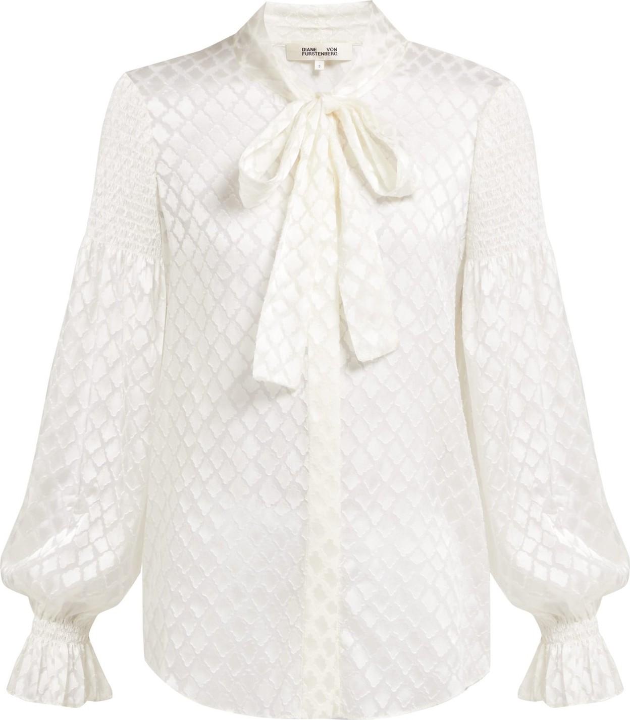 DIANE von FURSTENBERG Caroline diamond-jacquard blouse