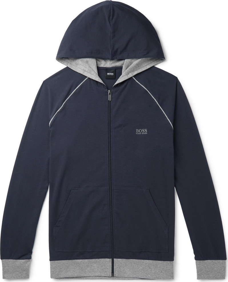 HUGO BOSS Stretch-Cotton Jersey Zip-Up Hoodie