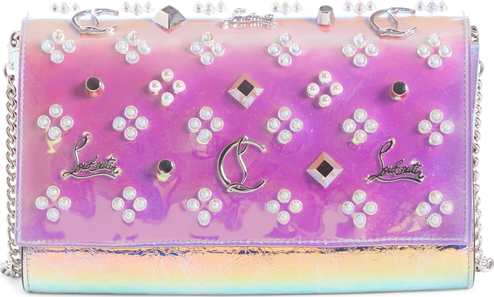 Christian Louboutin Paloma Loubisky Studded Leather Clutch