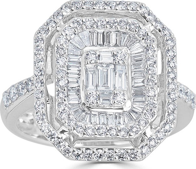 ZYDO 18k Mosaic Mixed-Cut Diamond Ring, Size 7