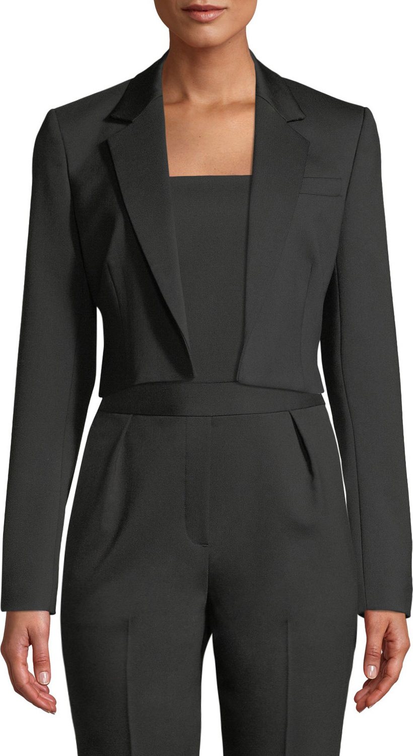 Theory Open-Front Cropped Tux Wool Cube Jacket