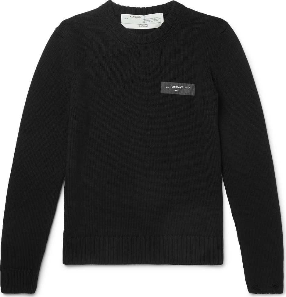 Off White Logo-Print Cotton Sweater