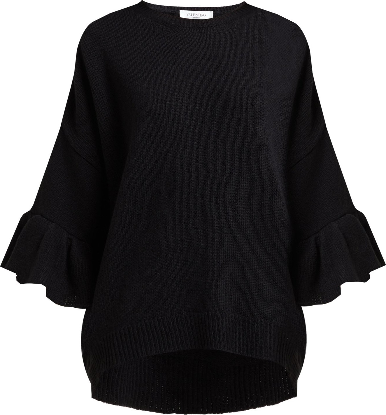 Valentino Ruffled-cuff wool-blend sweater