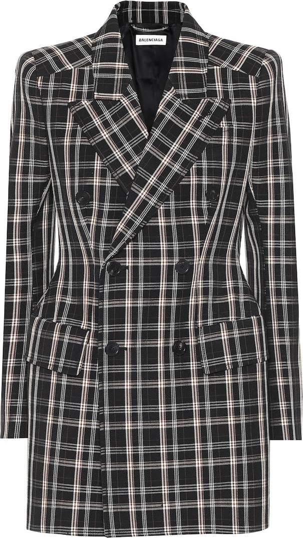 Balenciaga Hourglass checked wool blazer