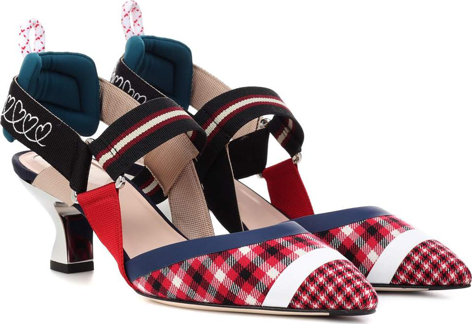 Fendi Slingback wool pumps