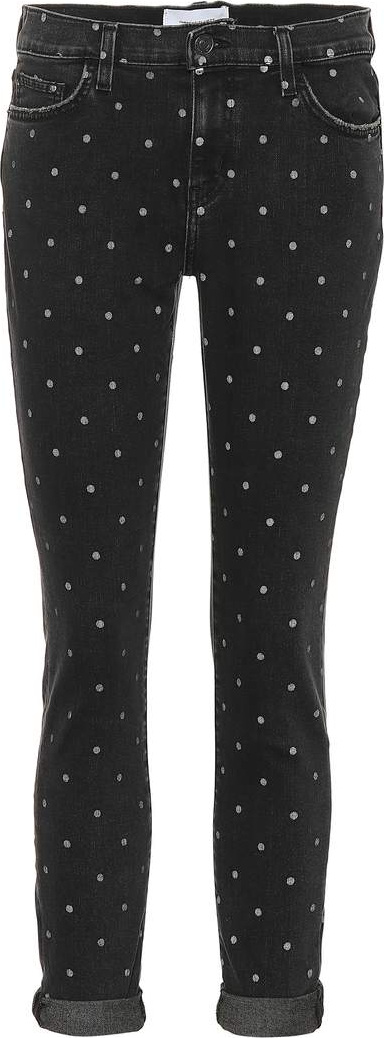 Current/Elliott The Easy Stiletto polka-dot skinny jeans