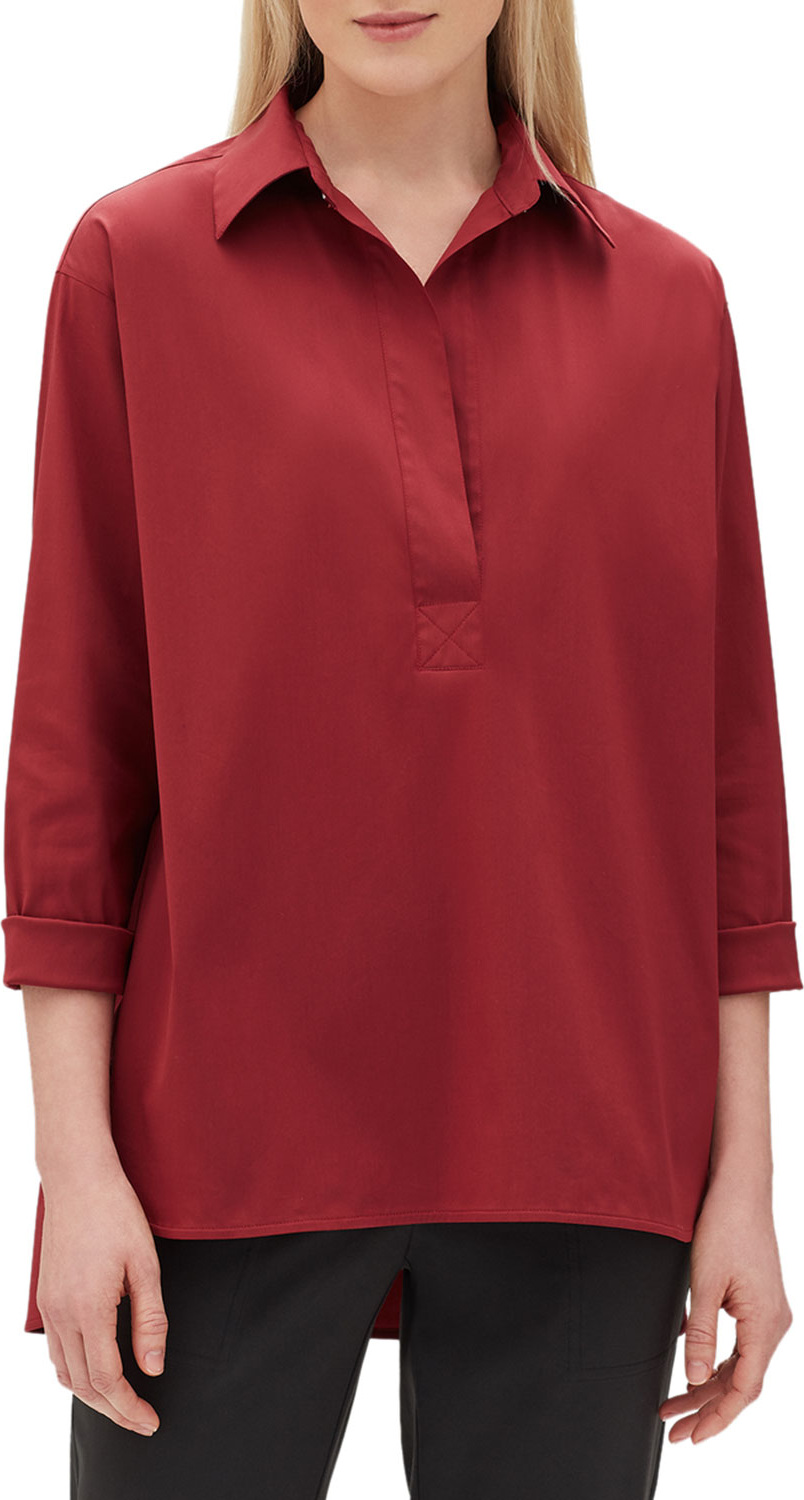 Lafayette 148 New York Beckett Italian Stretch-Cotton Blouse