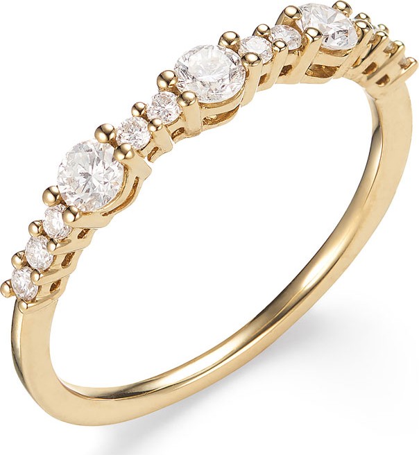 Lana 14k Three Large Diamond Stack Ring, Size 7