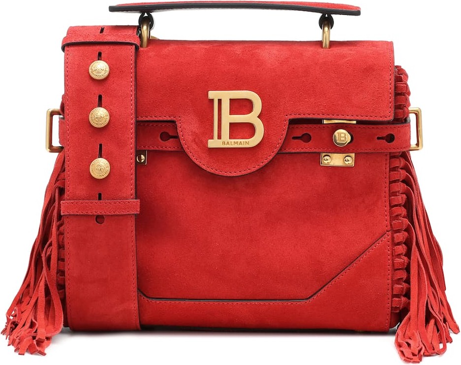 Balmain B-Buzz 23 fringed suede tote