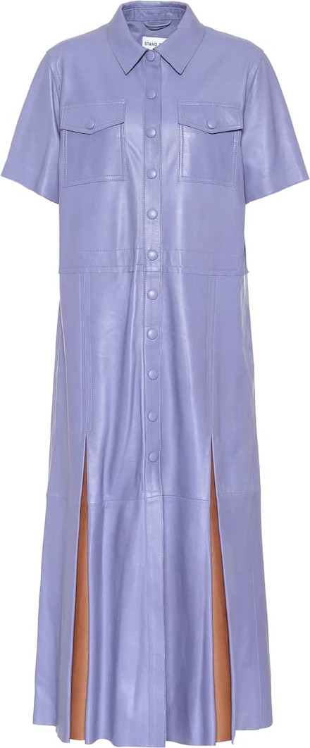 STAND STUDIO Jordan leather shirt dress